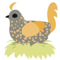 A ash and honey chicken with a speckle pattern