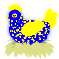 uranium, a overcast and lime chicken with a speckle pattern