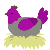 A ash and plum chicken with a head pattern