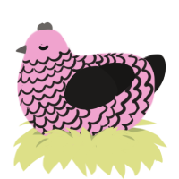 (unnamed), a pink and sable chicken with a lace pattern