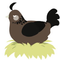 tabby print, a bark and black chicken with a neck-speckle pattern