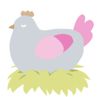A mist and pink chicken