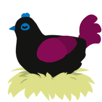 A black and wine chicken