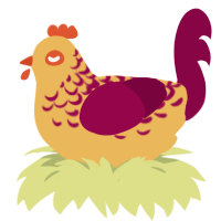 velvet, a honey and maroon chicken with a half-lace pattern