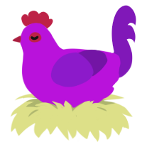 A amethyst and violet chicken