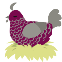 some guy-, a wine and ash chicken with a lace pattern