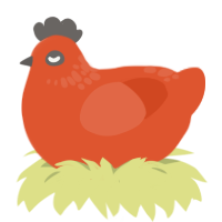 Car Jr, a vermilion chicken with a neck-speckle pattern