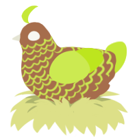 (unnamed), a brown and lime chicken with a lace pattern