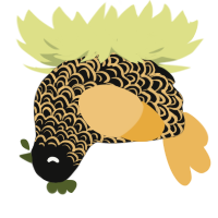 Necklace, a black and honey chicken with a double-lace pattern