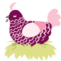 A wine and rose chicken with a lace pattern