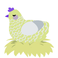 A lemon and mist chicken with a lace pattern