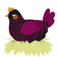 Eudora, a sable and wine chicken with a lace pattern