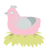 A rose and silver chicken with a half-lace pattern
