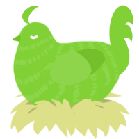 Astro Turf, a grass chicken with a bar pattern