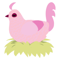A rose and pink chicken with a lace pattern