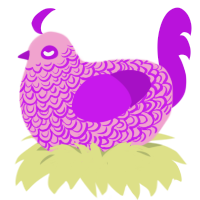 (unnamed), a pink and amethyst chicken with a double-lace pattern