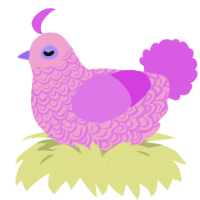 (unnamed), a pink and orchid chicken with a double-lace pattern