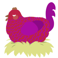 Carry Lace, a crimson and plum chicken with a lace pattern