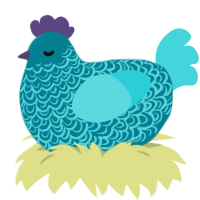 caribbean tide, a sea and aqua chicken with a double-lace pattern
