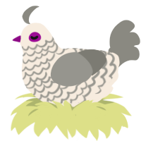 (unnamed), a cream and ash chicken with a lace pattern