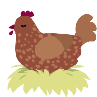 A russet and brown chicken with a speckle pattern