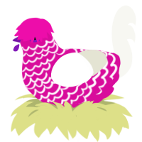 (unnamed), a fuchsia and white chicken with a lace pattern