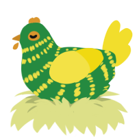 (unnamed), a viridian and yellow chicken with a bar pattern