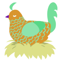 (unnamed), a orange and spring chicken with a lace pattern