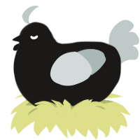 Crescent, a sable and silver chicken