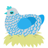 A mist and sky chicken with a lace pattern