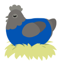 (unnamed), a ultramarine and grey chicken with a head pattern