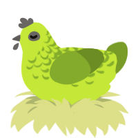 (unnamed), a lime and chartreuse chicken with a half-lace pattern