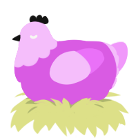 Claires Piercing, a orchid and lavender chicken with a head pattern