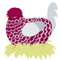 (unnamed), a maroon and mist chicken with a lace pattern