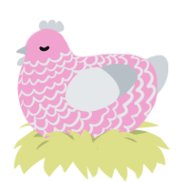 (unnamed), a pink and mist chicken with a lace pattern