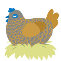 A ash and gold chicken with a lace pattern