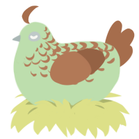 A gluppy and brown chicken with a half-lace pattern