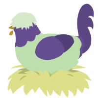 A gluppy and overcast chicken with a head pattern