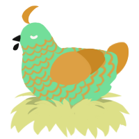 A spring and orange chicken with a lace pattern