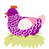 Plum Jam, a plum and rose chicken with a lace pattern