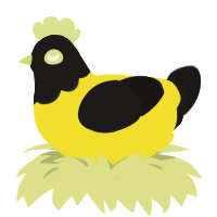 A yellow and sable chicken with a head pattern