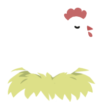 A white chicken with a half-lace pattern