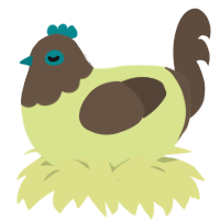A lemon and bark chicken with a head pattern