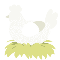Snow Angels, a white chicken with a double-lace pattern