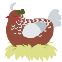 Gingerbread Wife, a russet and mist chicken with a half-lace pattern