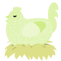 rind, a apple chicken with a double-lace pattern