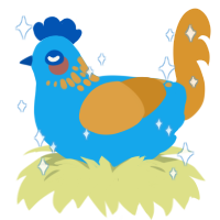 Triboulet, a sky and orange chicken with a neck-speckle pattern