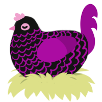 tuesday, a black and plum chicken with a lace pattern