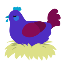 A indigo and wine chicken