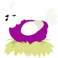 Cawmui Gakupo, a plum and white chicken with a head pattern